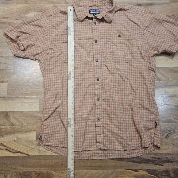 Patagonia Men’s XL Hemp Organic Cotton Plaid Button Shirt Rust Orange - Picture 5 of 8